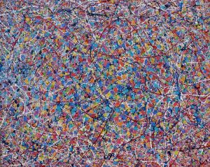 abstract composition, 2019., mixed media, 80x100 cm